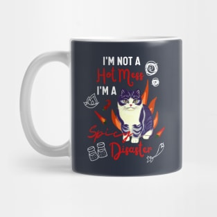 Funny Scottish Fold Cat Meme is A Hot Mess I Am A Spicy Disaster Mug